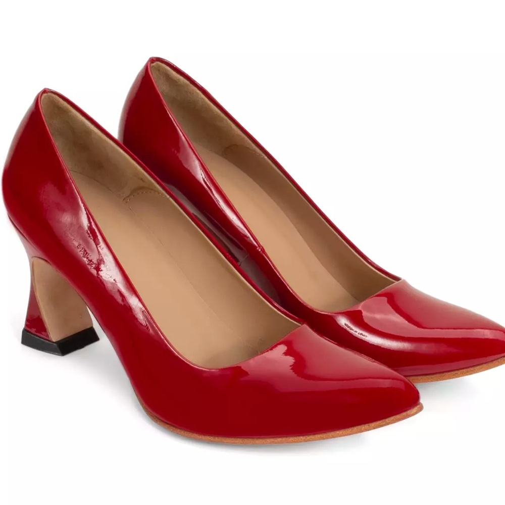 John Fluevog Red Patent Leather Big Presence Desmond, size 10.5